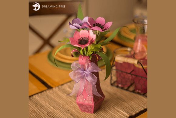 Anemone Flower with Vase SVG