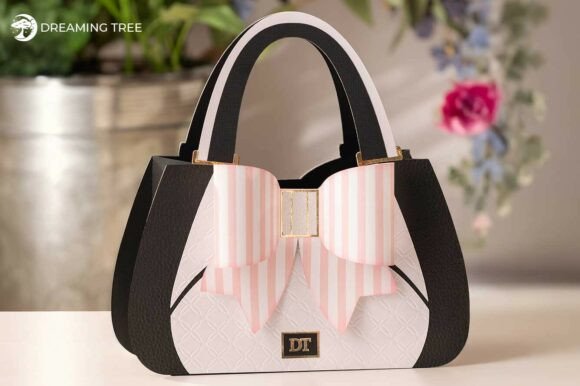Bowtique Handbag SVG: Chic 3D Paper Craft for Every Occasion