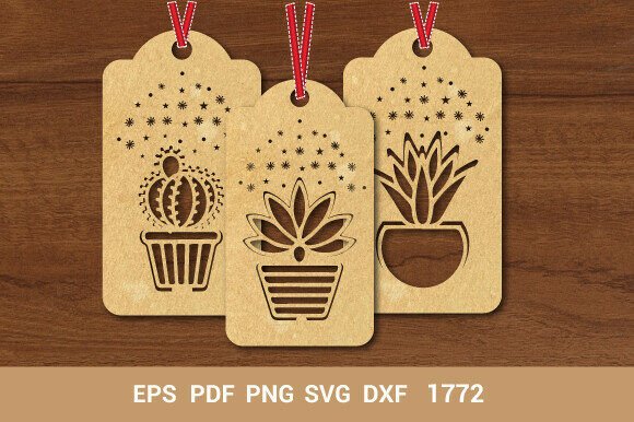 Charming Wooden Gift Tag SVG Paper Cut 1772 for Creative Projects