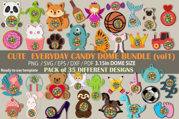 Cute Everyday Candy Dome SVG Mega Bundle: Creative Crafting Made Easy