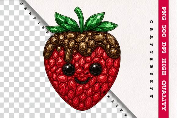 Faux Rhinestone Strawberry PNG: A Sparkling Design Asset