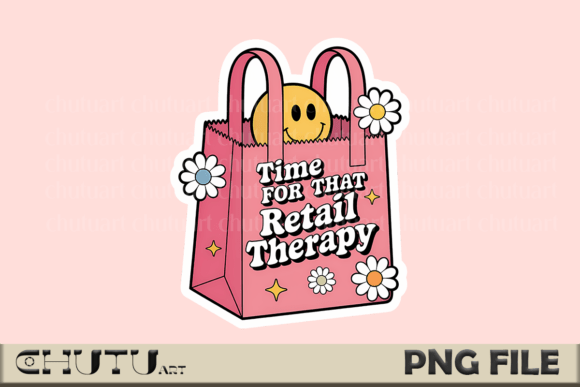 Give Your Designs a Cheerful Lift with the Retail Therapy PNG - Pink Paper Bag