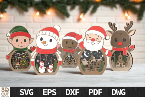 Layered Christmas Characters Bundle SVG for Holiday Projects