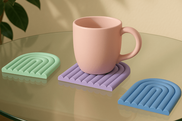 Minimalistic Semicircle Coaster: A Modern Design Essential