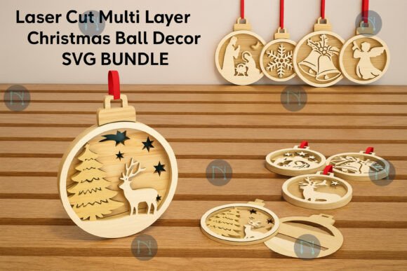 Multi Layer Christmas Ball SVG Bundle