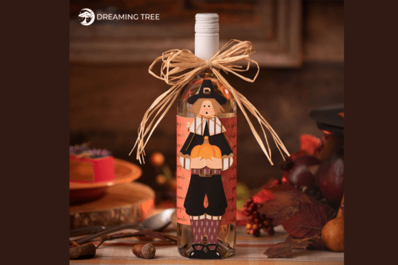 Pilgrim Boy Wine Bottle Wrapper SVG