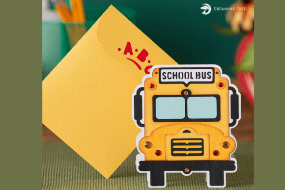 School Bus Greeting Card SVG for Back-to-School Crafting