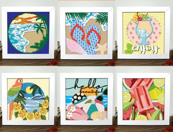 Summer Beach Layered SVG Set: Creative Possibilities for Crafters and Makers