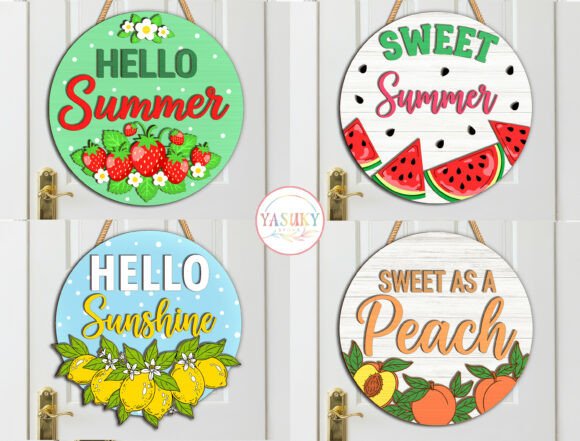 Summer Fruit Door Hanger SVG Bundle