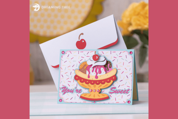Sweet Banana Split Card SVG: A Layered 3D Greeting Experience