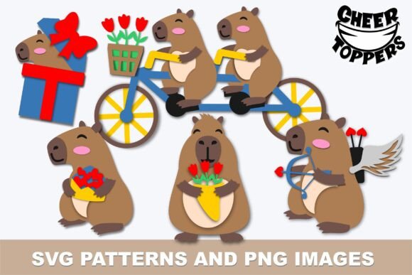 Valentine's Day CAPYBARA SVG and PNG Images: Creative Possibilities for Every Project